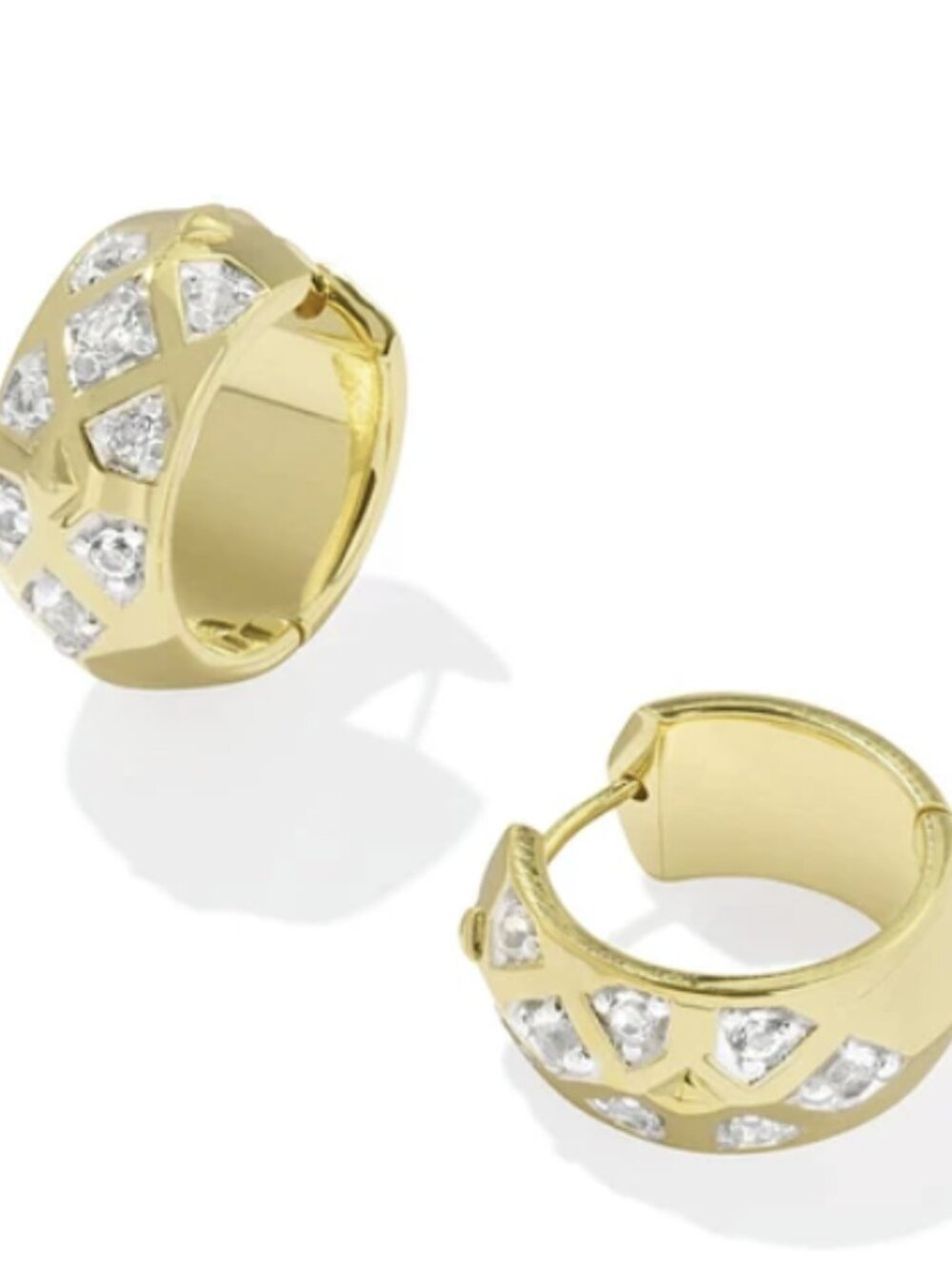 Ashby 18k Gold Vermeil Huggie Earrings White Topaz